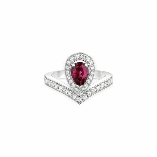 JOSEPHINE RED DIAMOND SILVER RING