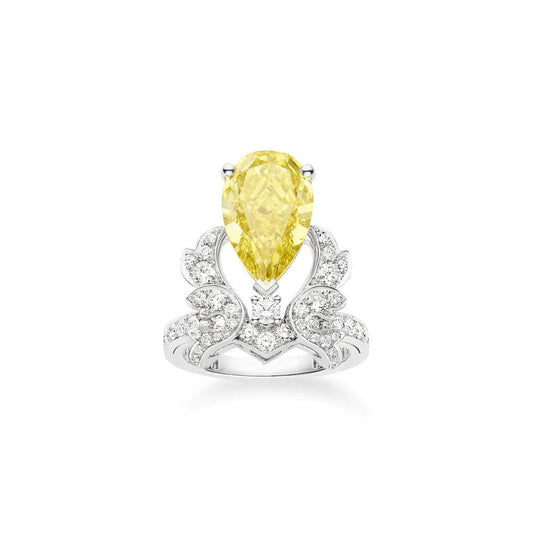 SOIR DE FETE YELLOW DIAMOND SILVER RING