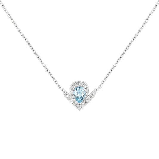 JOSEPHINE BLUE DIAMOND SILVER NECKLACE