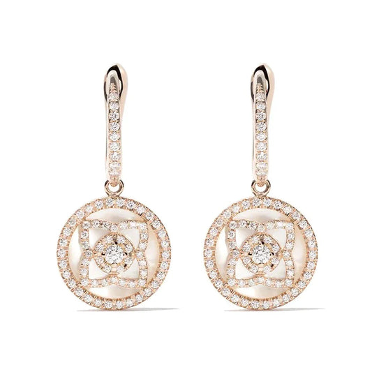 LOTUS DIAMOND MOP PINK GOLD EARRINGS