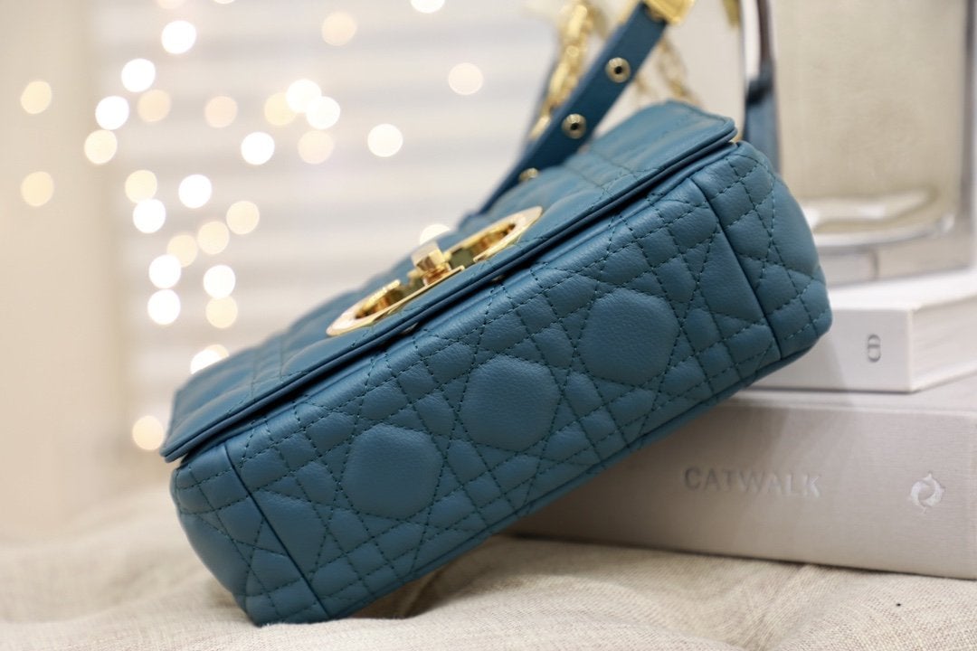 SMALL CARO BAG DEEP OCEAN BLUE SUPPLE CANNAGE CALFSKIN