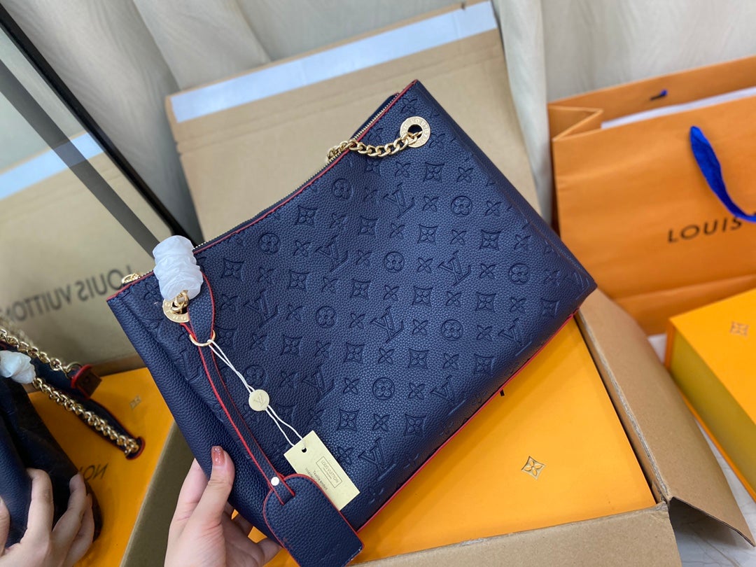 SURENE MM 36CM BLUE MONOGRAM GRAINED CALFSKIN