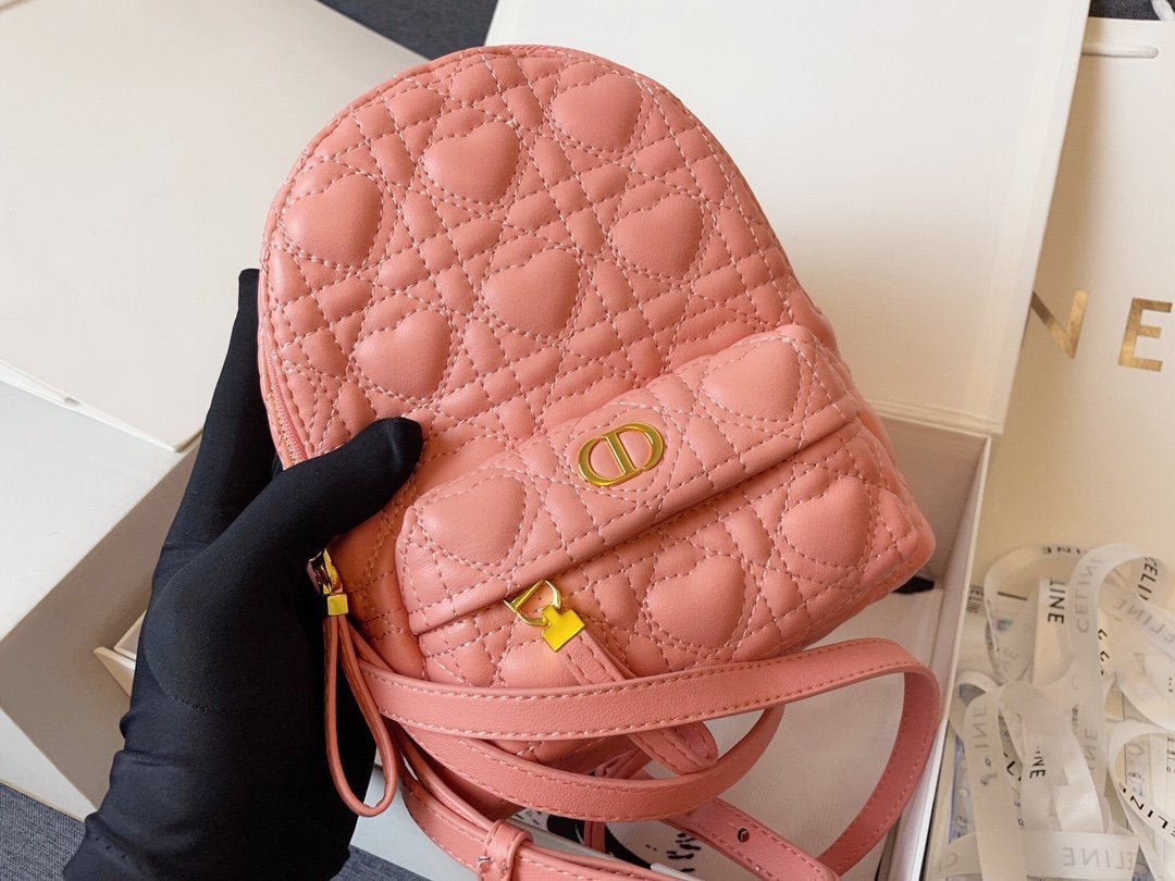 SMALL BACKPACK PINK CANNAGE LAMBSKIN