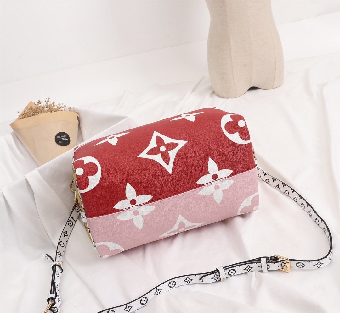 SPEEDY BANDOULIERE 25 RED WHITE GIANT MONOGRAM CANVAS