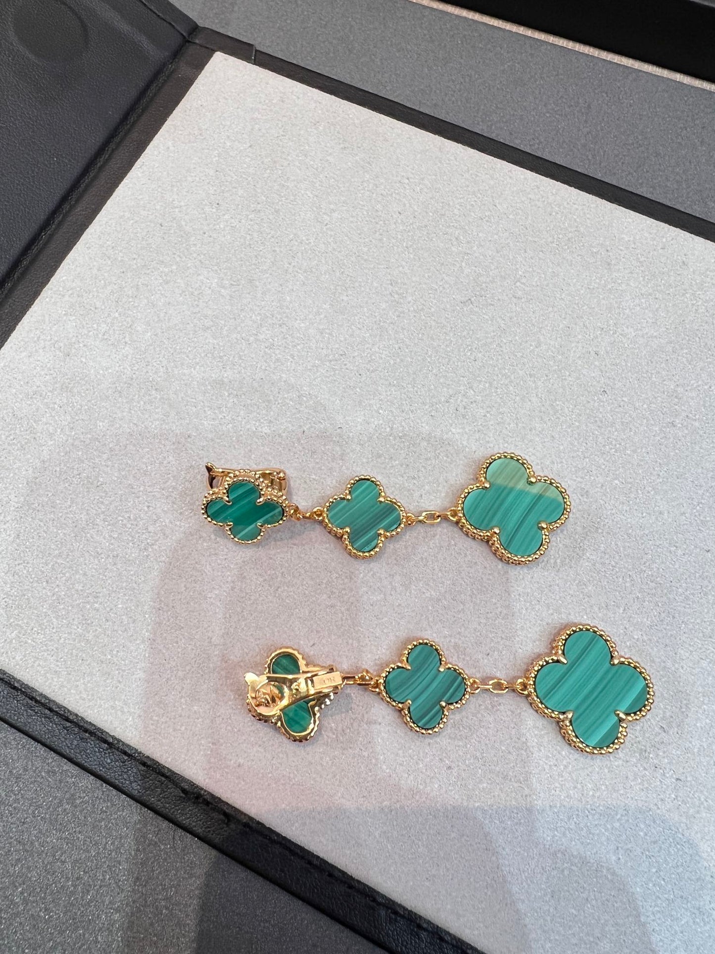 CLOVER MALACHITE 3 MOTIFS GOLD