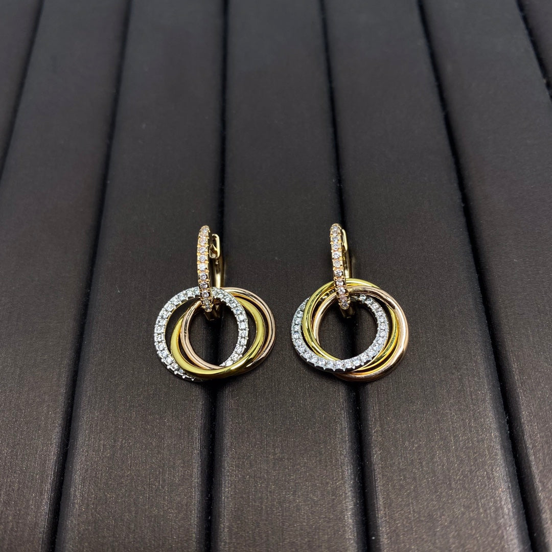 TRINITY EARRINGS GOLD DIAMOND