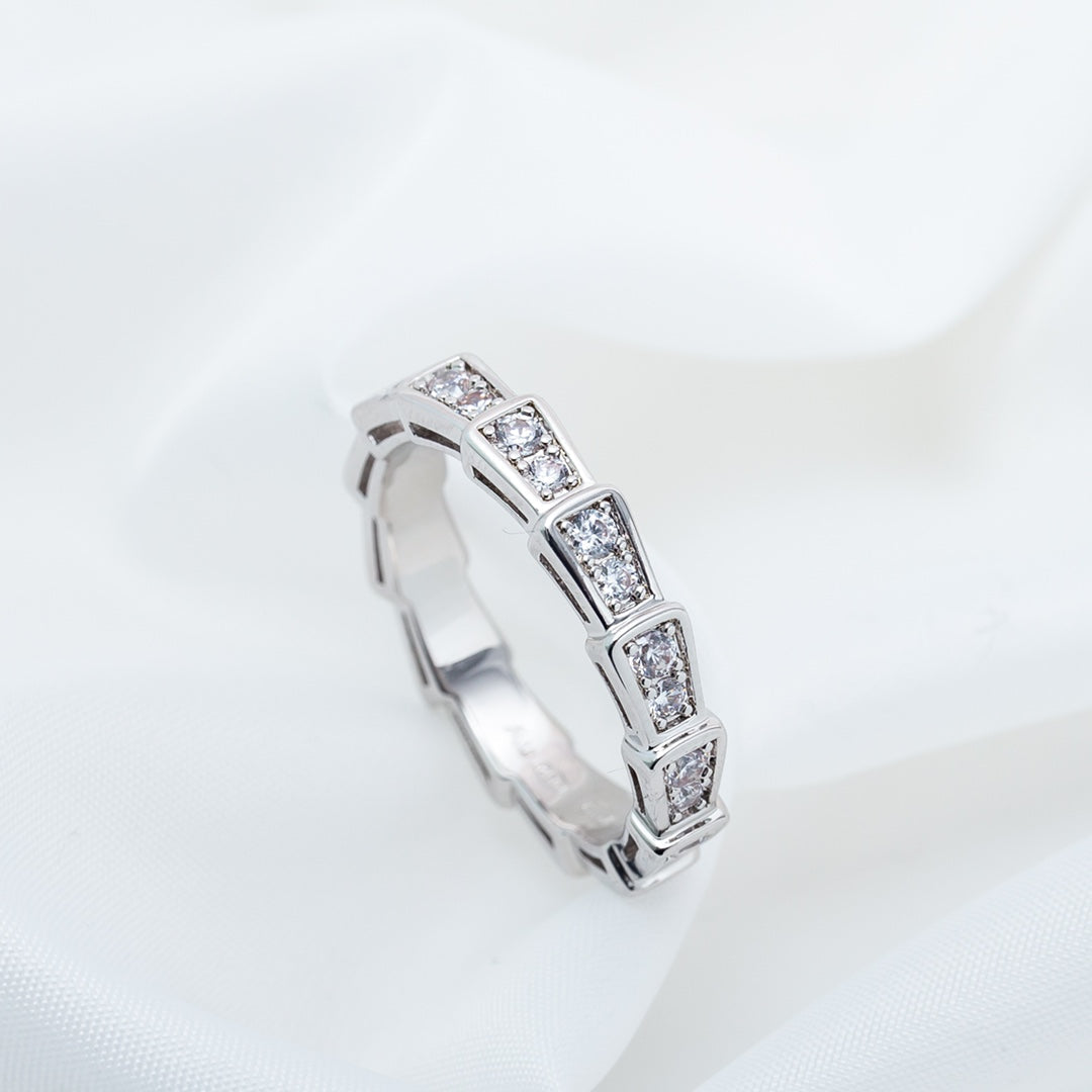 SERPENTI RING SILVER DIAMOND PAVED 3MM