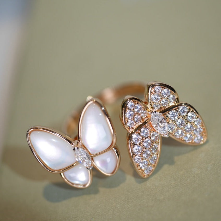 TWIN BUTTERFLY DIAMOND MOP RING