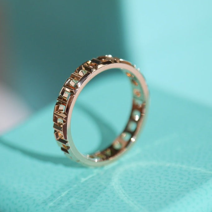 T TRUE 3.5MM PINK GOLD RING