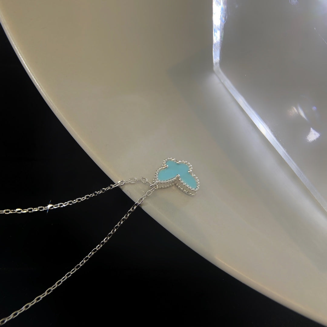 BUTTERFLY PEDANT SILVER TURQUOISE NECKLACE