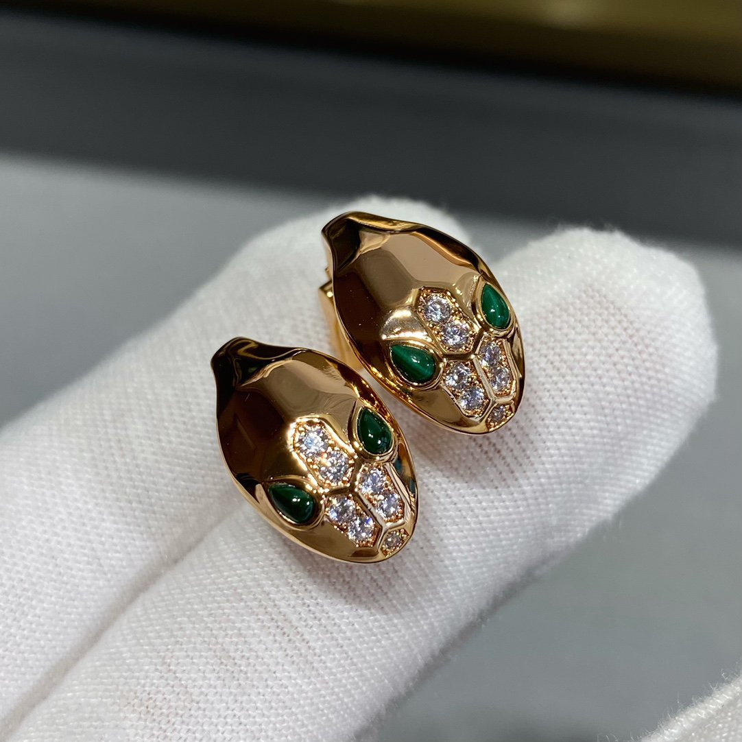 SERPENTI PINK GOLD DIAMOND  EARRINGS STUD