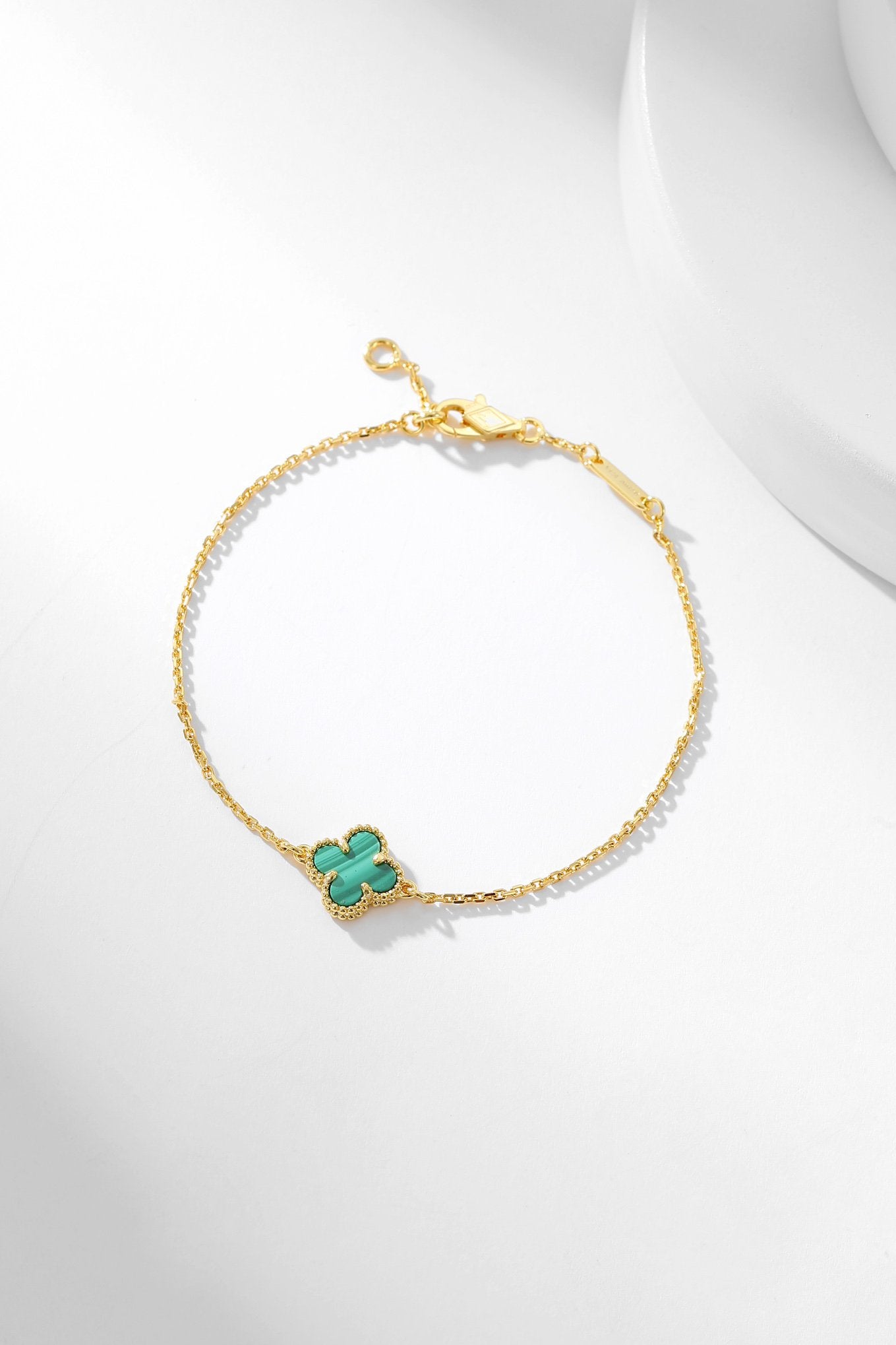 CLOVER BRACELET MALACHITE 1 MOTIF