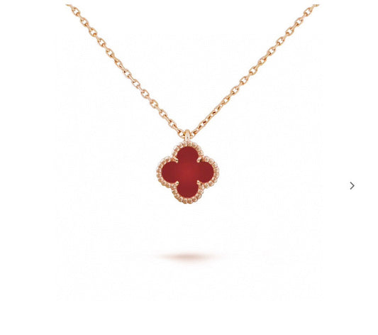 CLOVER MINI PINK GOLD NECKLACE