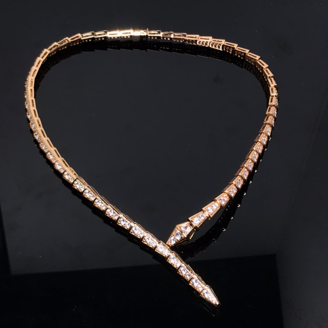 SERPENT VIPER DIAMOND PAVED NECKLACE