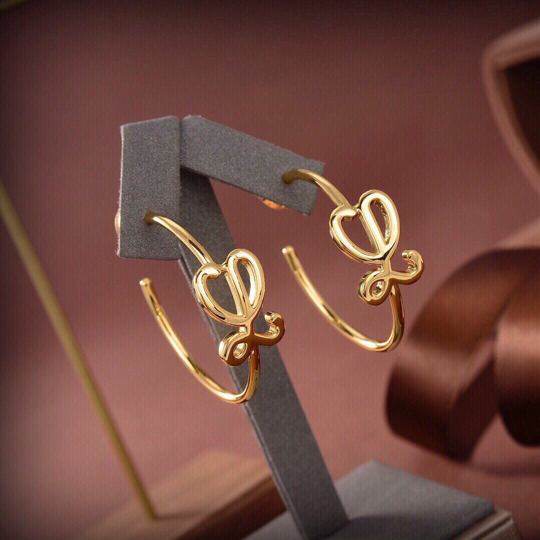 ANAGRAM L HOOP GOLD EARRINGS