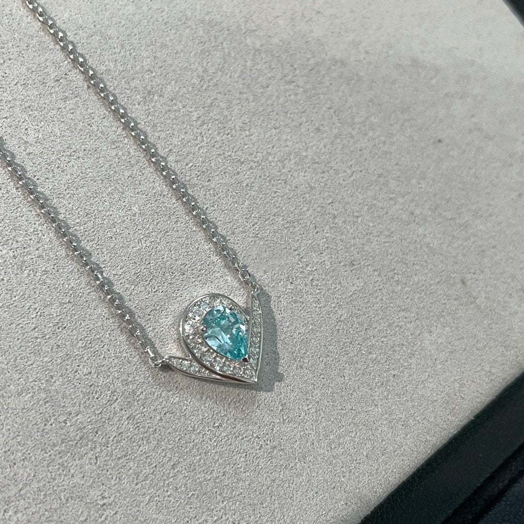 JOSEPHINE BLUE DIAMOND SILVER NECKLACE