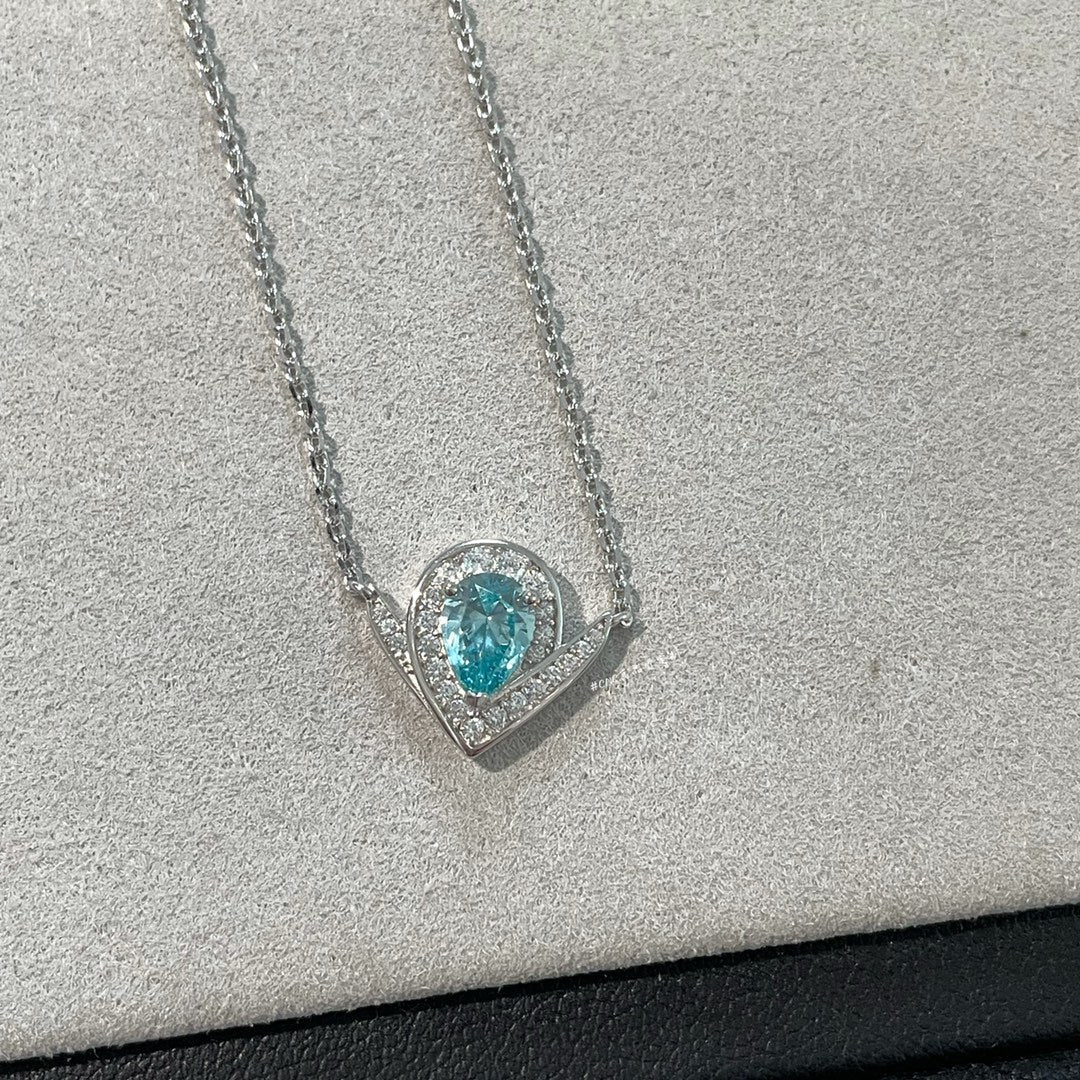 JOSEPHINE BLUE DIAMOND SILVER NECKLACE