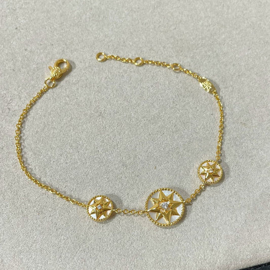 LUCKY STAR GOLD DIAMOND 3 MOTIF BRACELET