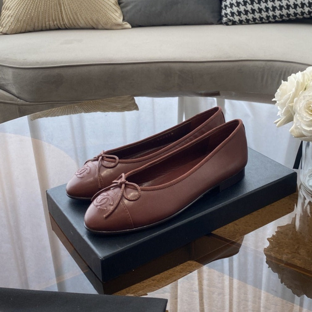 ballet flats burgundy lambskin