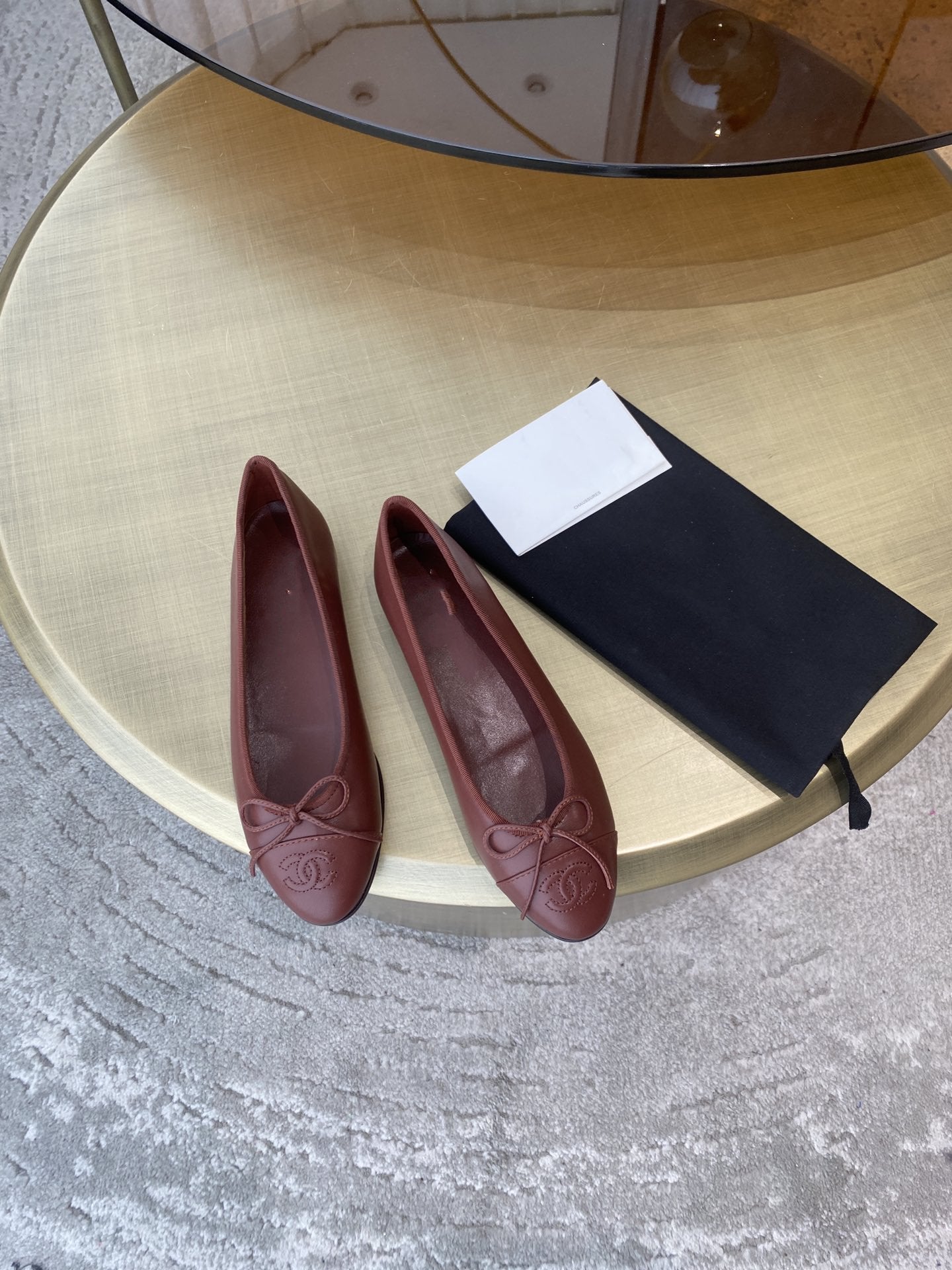 ballet flats burgundy lambskin