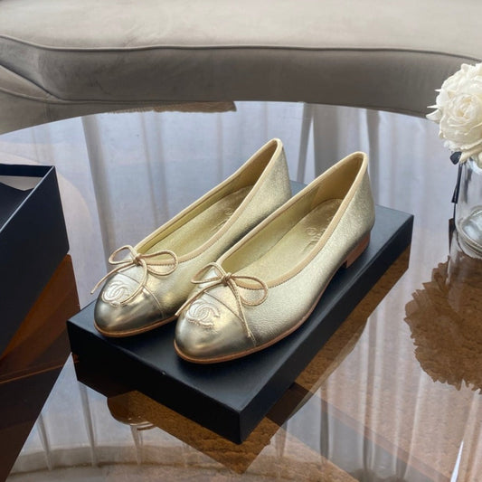 ballet flats light gold lambskin