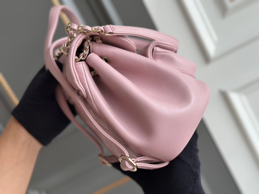 SMALL BACKPACK 18 LIGHT PINK LAMBSKIN