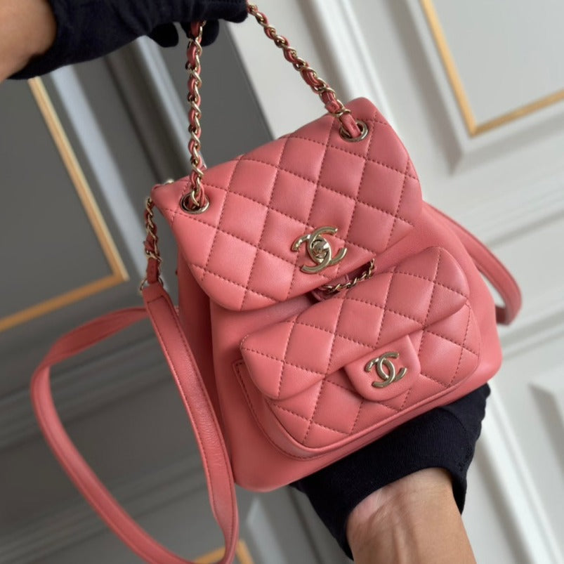 SMALL BACKPACK 18 PINK LAMBSKIN