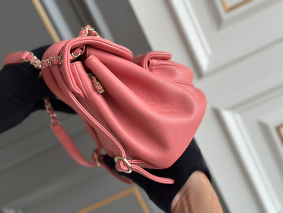 SMALL BACKPACK 18 PINK LAMBSKIN