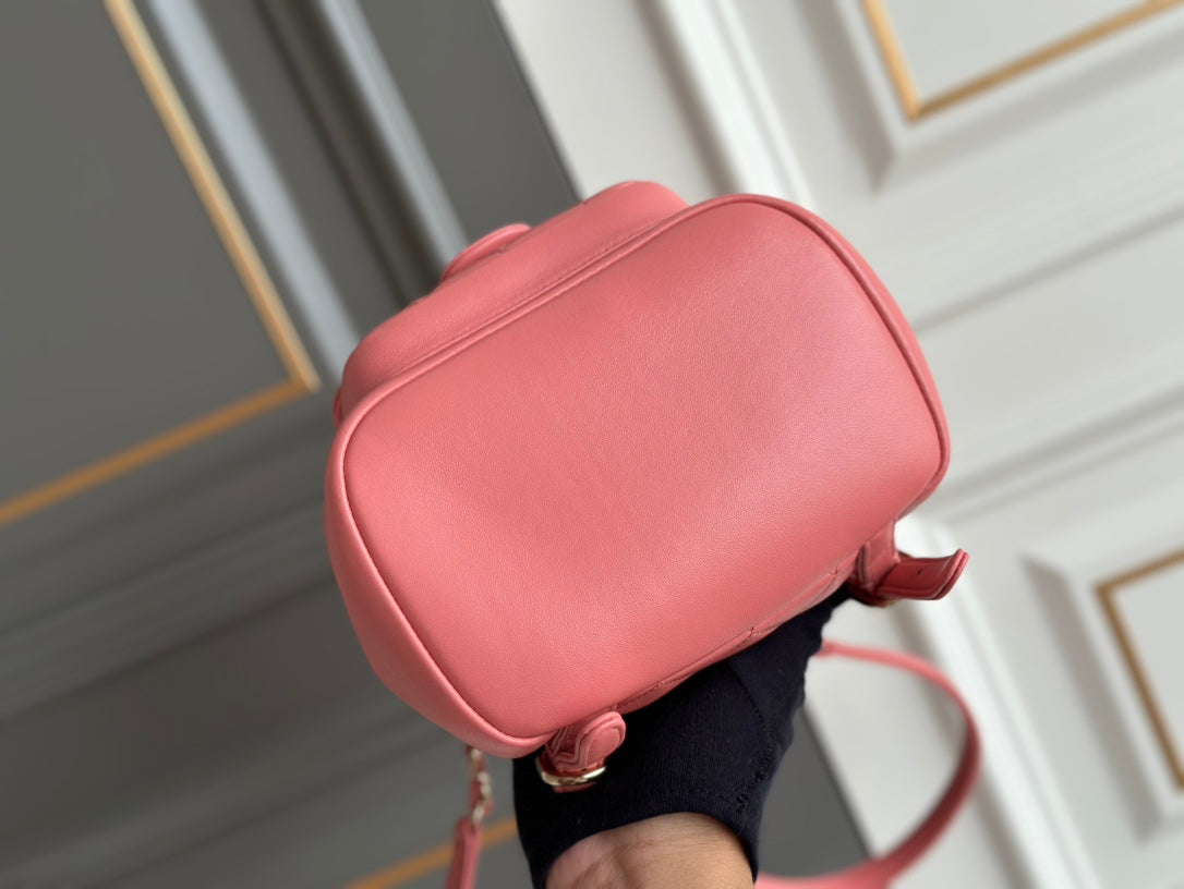 SMALL BACKPACK 18 PINK LAMBSKIN