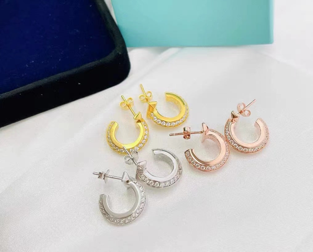 T1 HOOP DIAMOND EARRINGS