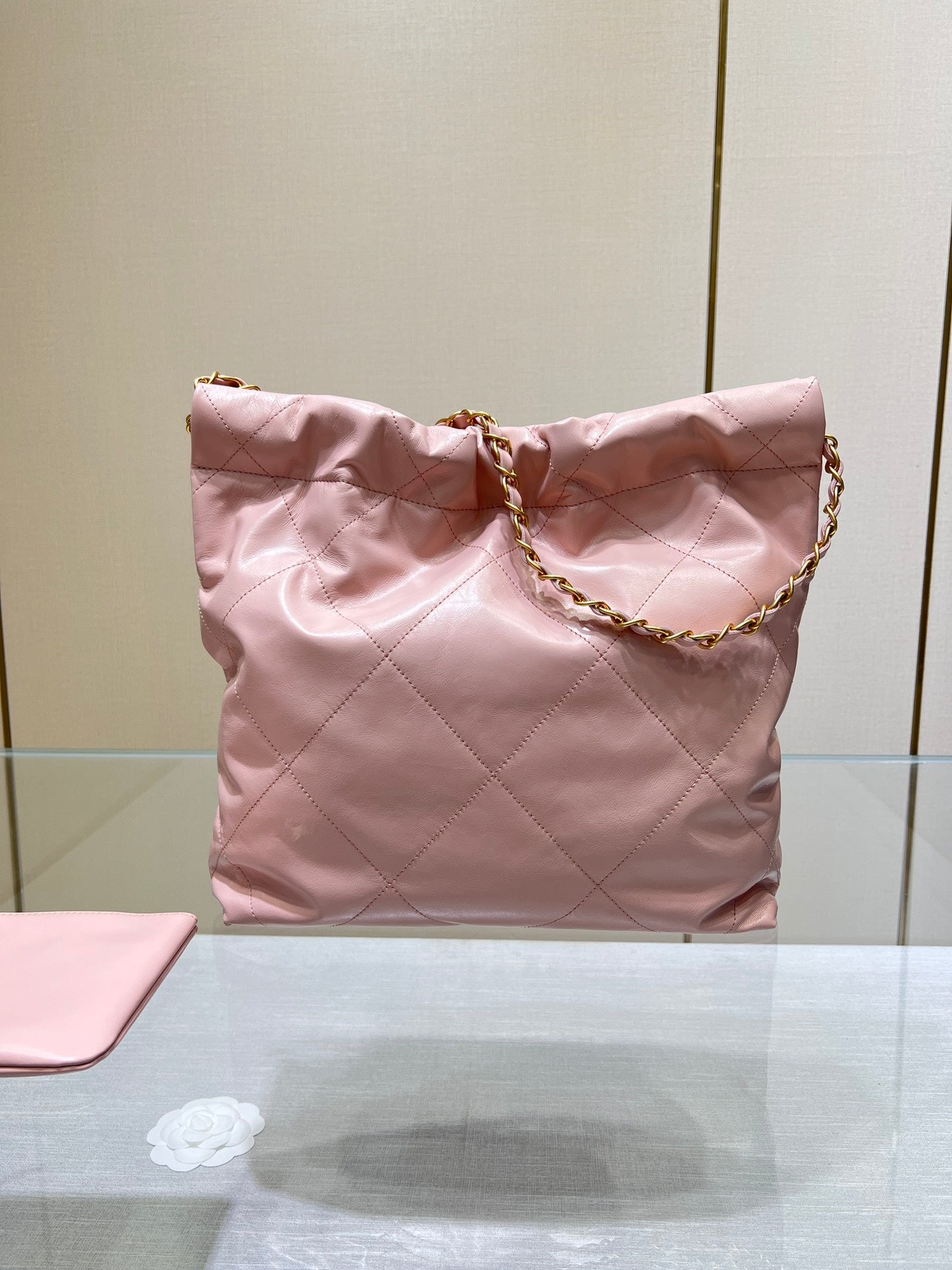 CC HOBO BAG 22 PINK LAMBSKIN GOLD HARDWARE