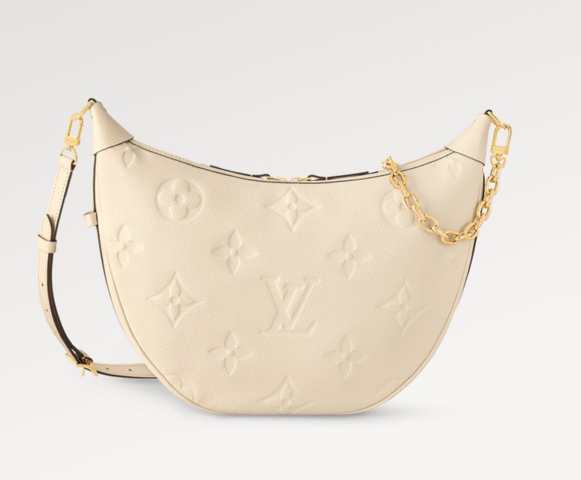 LOOP HOBO 38 CREMEMONOGRAM EMPREINTE LEATHER GOLD HARDWARE