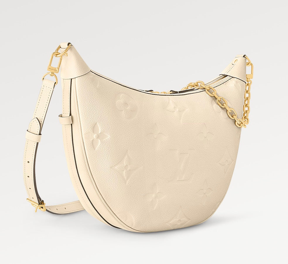 LOOP HOBO 38 CREMEMONOGRAM EMPREINTE LEATHER GOLD HARDWARE