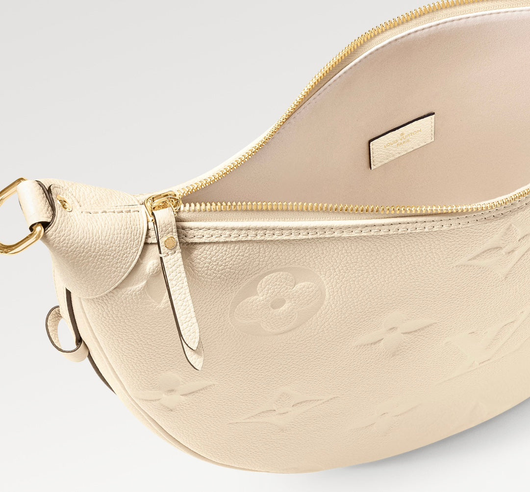 LOOP HOBO 38 CREMEMONOGRAM EMPREINTE LEATHER GOLD HARDWARE