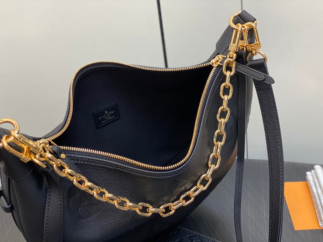 LOOP HOBO 38 BLACK MONOGRAM EMPREINTE LEATHER GOLD HARDWARE