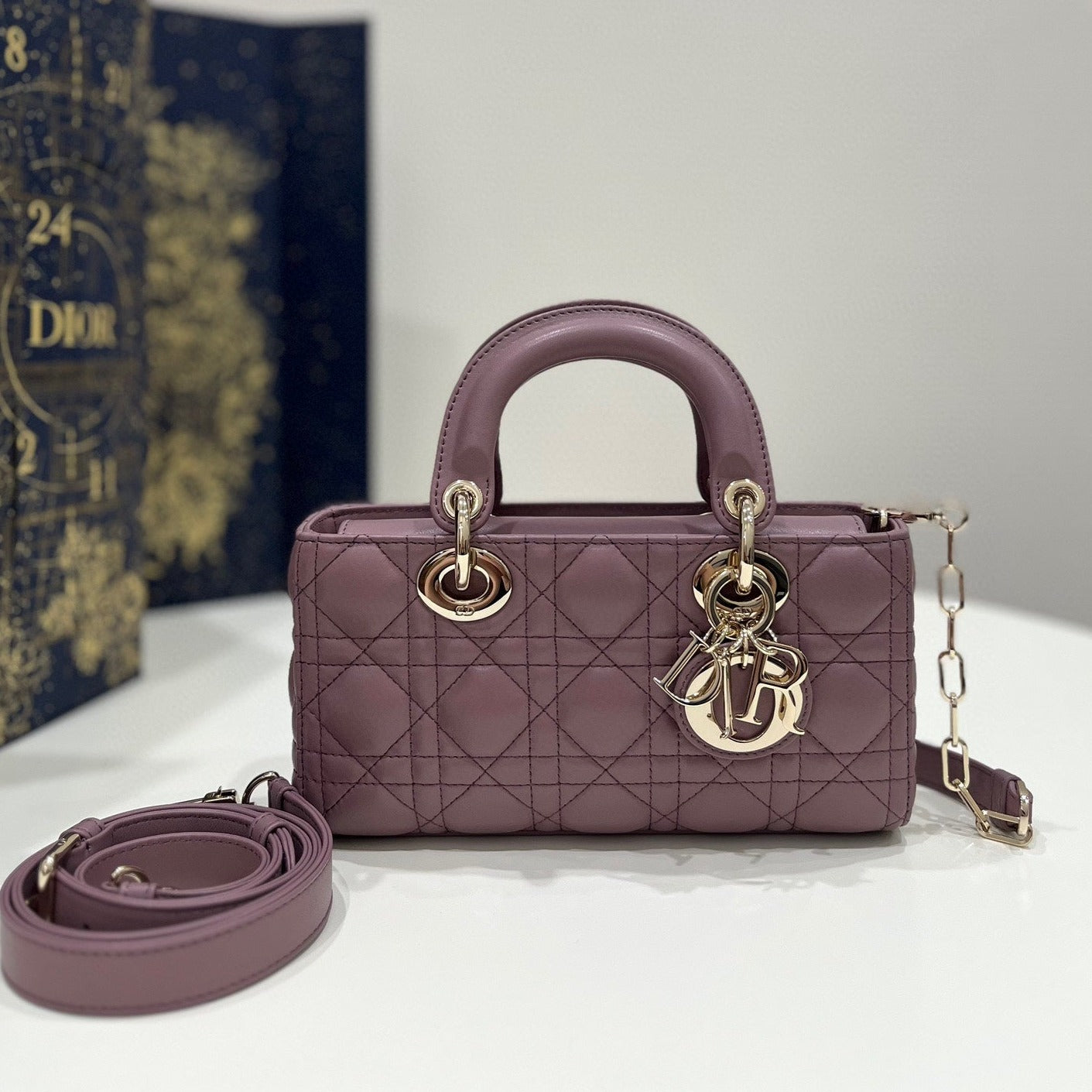 SMALL LADY D-JOY 22 PURPLE LAMBSKIN