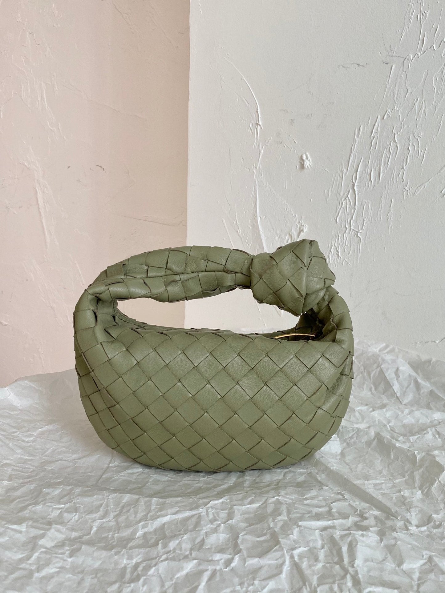 BV MINI JODIE 28CM GREEN LAMBSKIN LEATHER