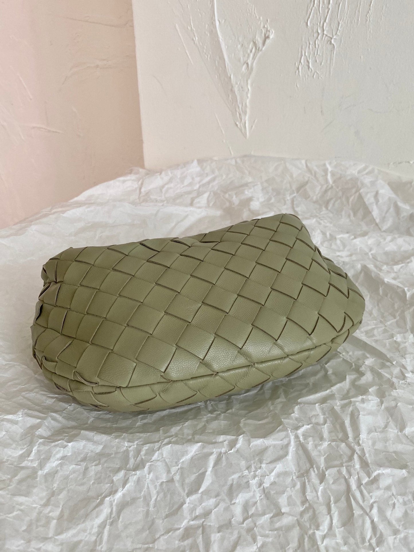 BV MINI JODIE 28CM GREEN LAMBSKIN LEATHER