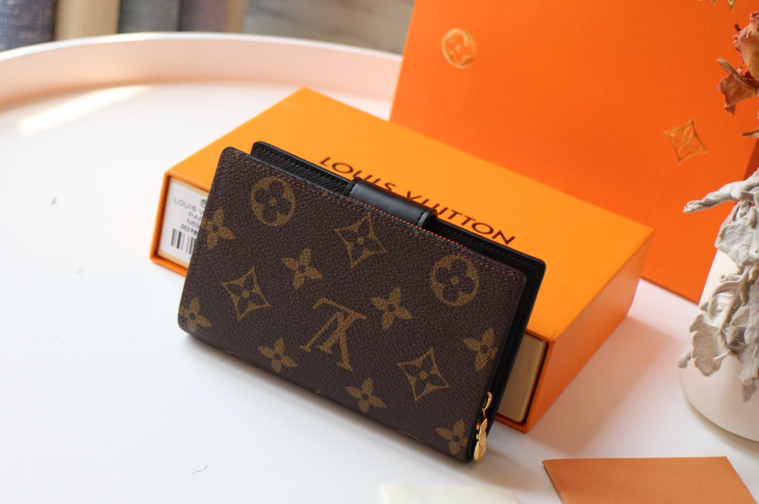 JULIETTE WALLET 13.5 BROWN ORANGE MONOGRAM CANVAS