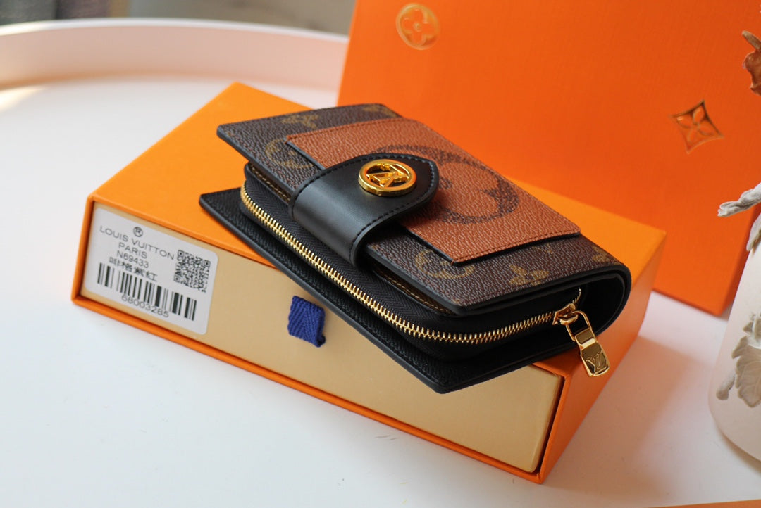 JULIETTE WALLET 13.5 BROWN ORANGE MONOGRAM CANVAS