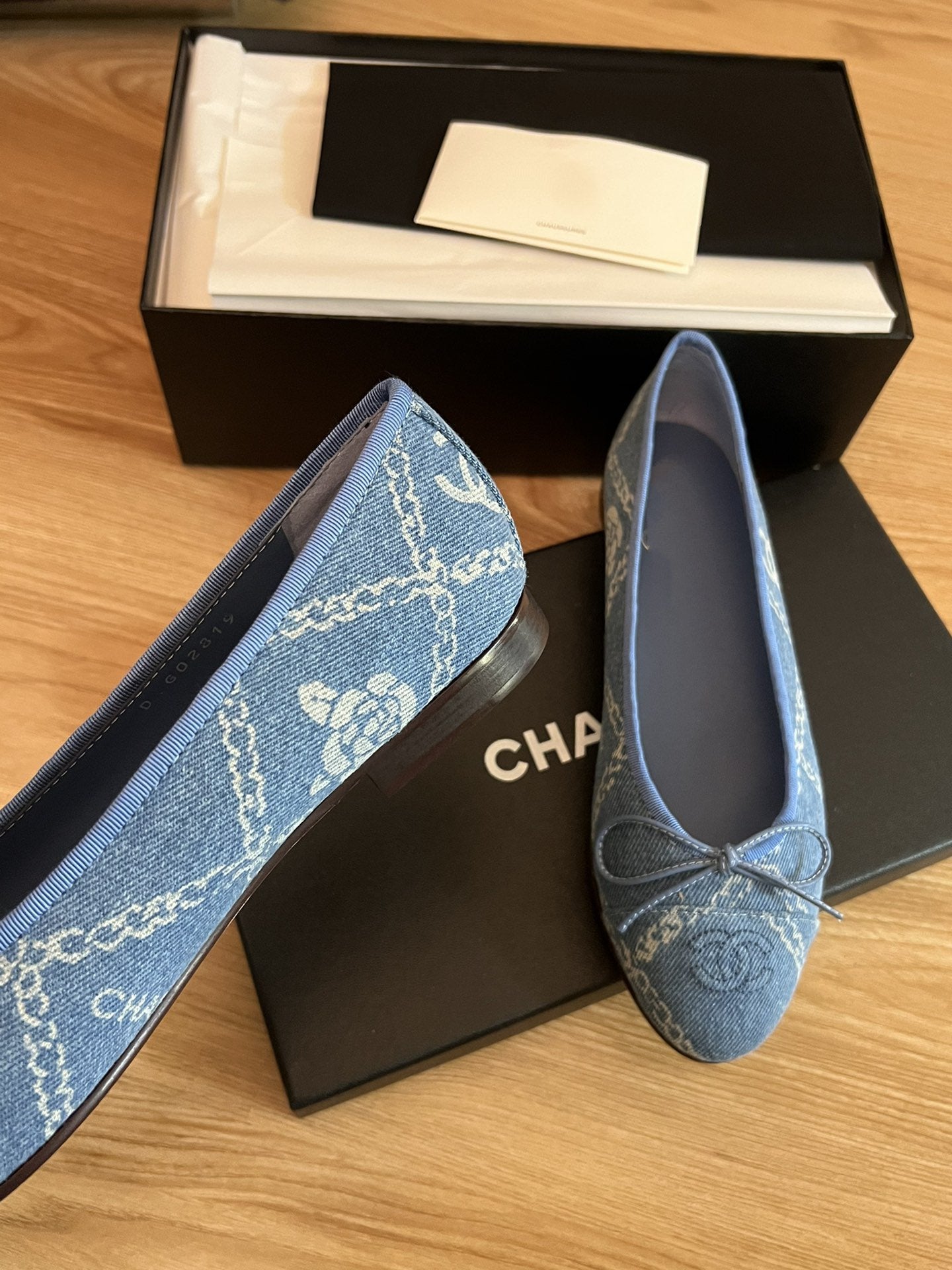 ballet flats light blue denim