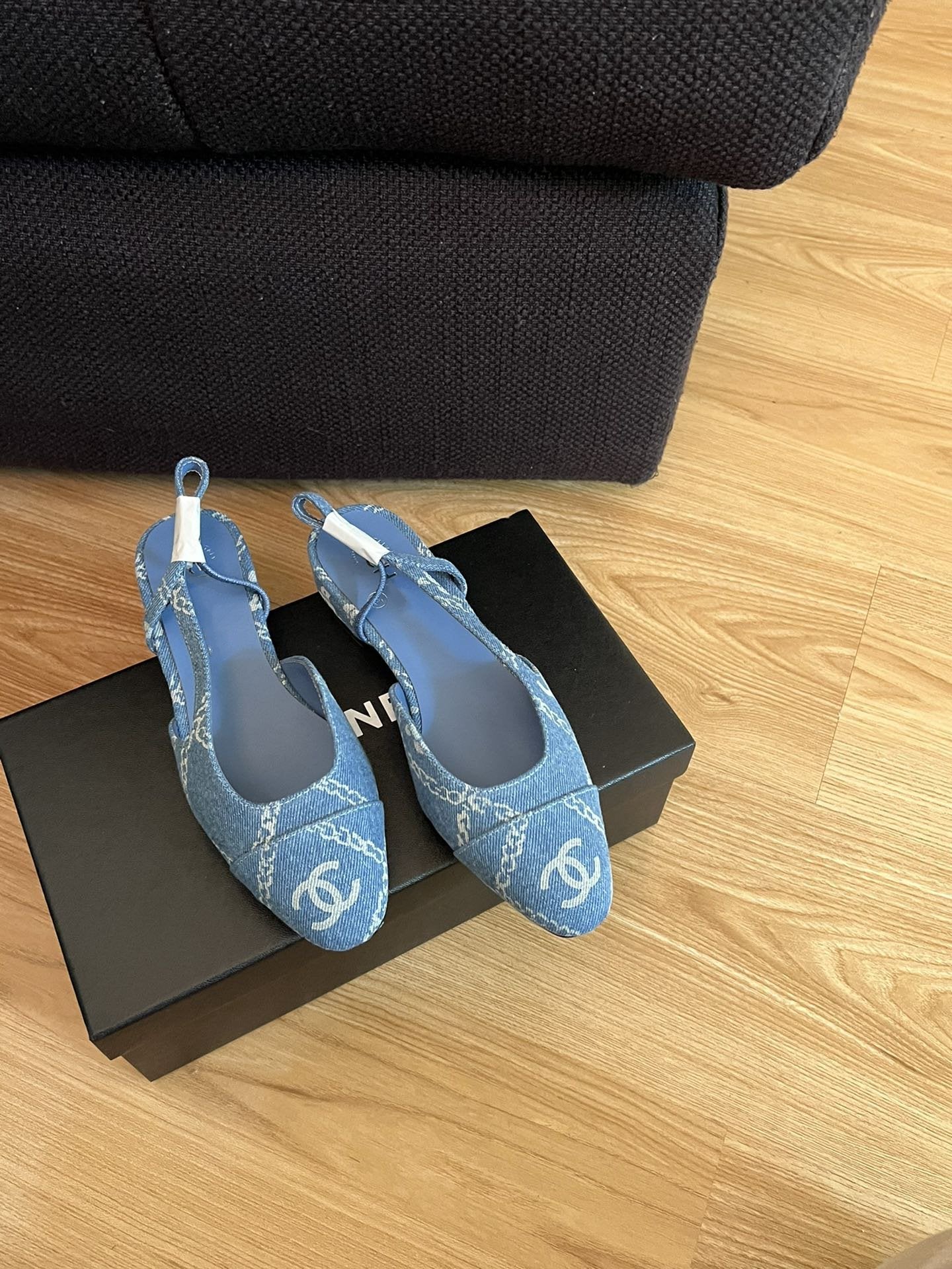 slingbacks light blue denim