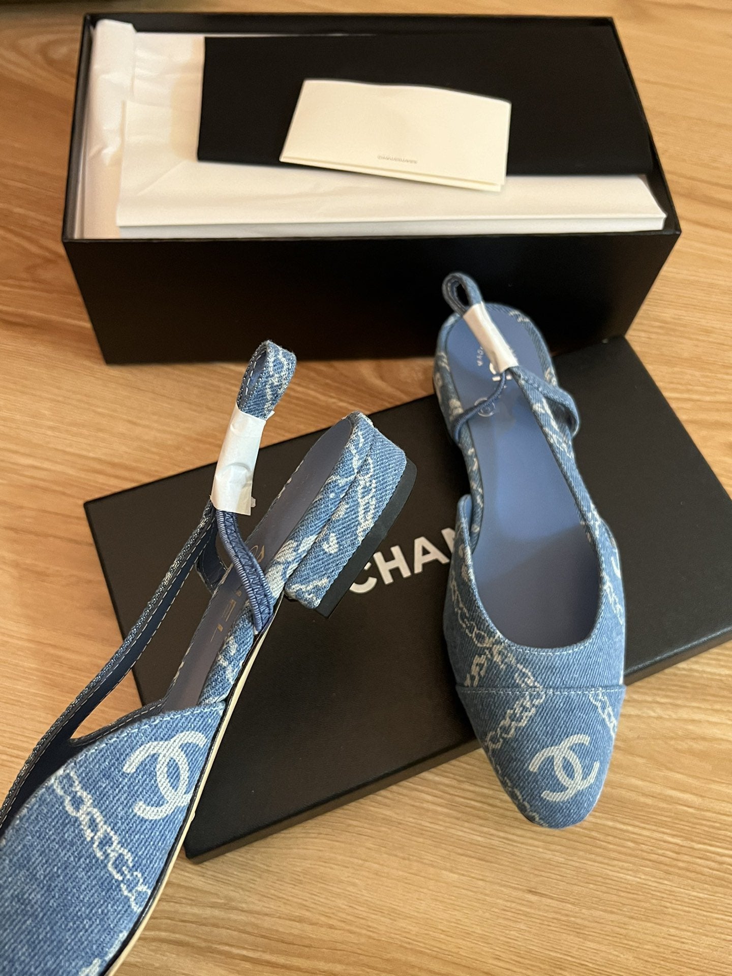 slingbacks light blue denim