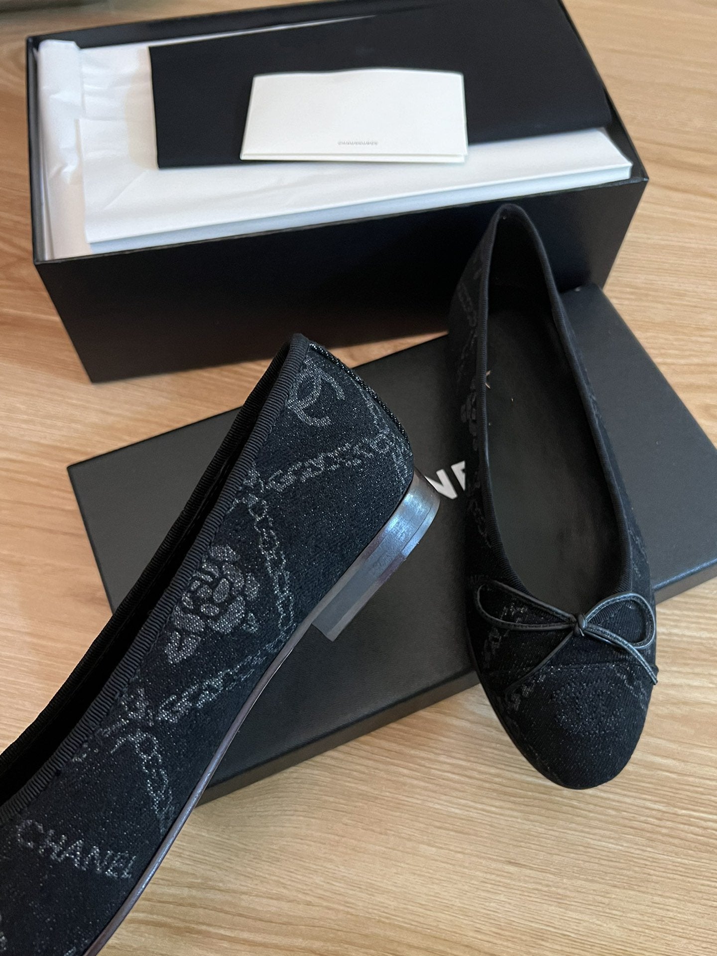 ballet flats black denim