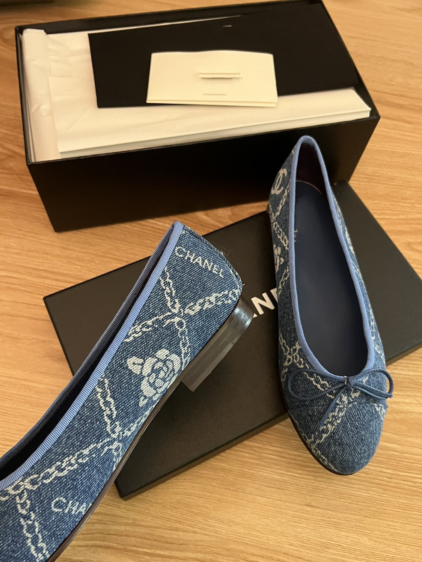 ballet flats blue denim