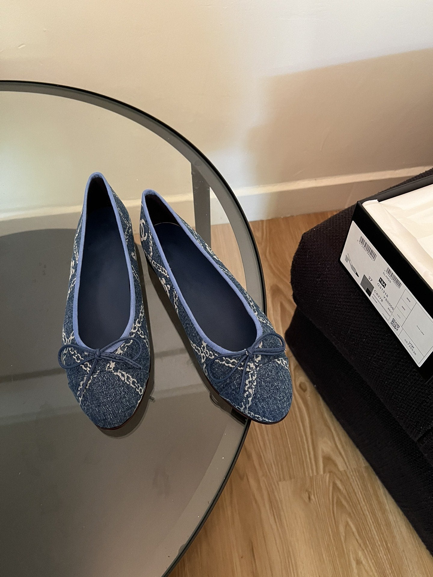 ballet flats blue denim