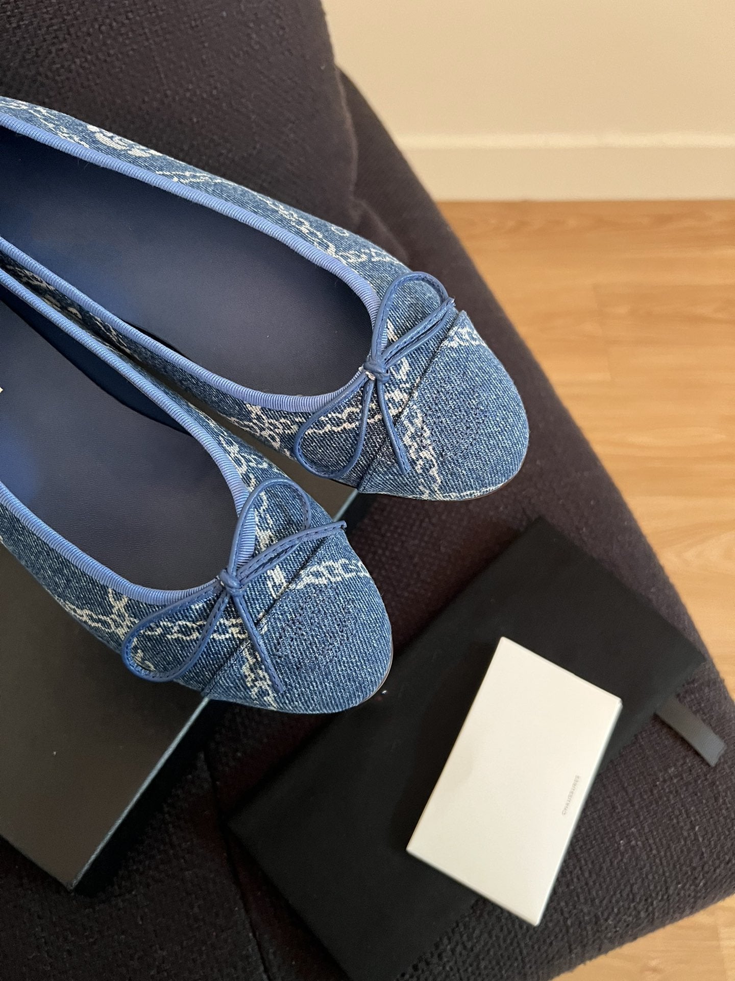 ballet flats blue denim