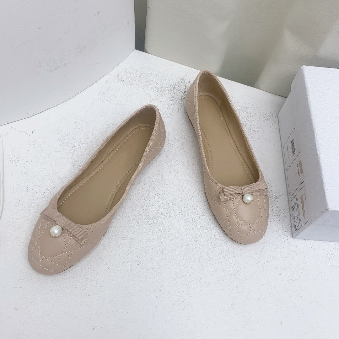 CD BALLET FLAT BEIGE MOP FRONT