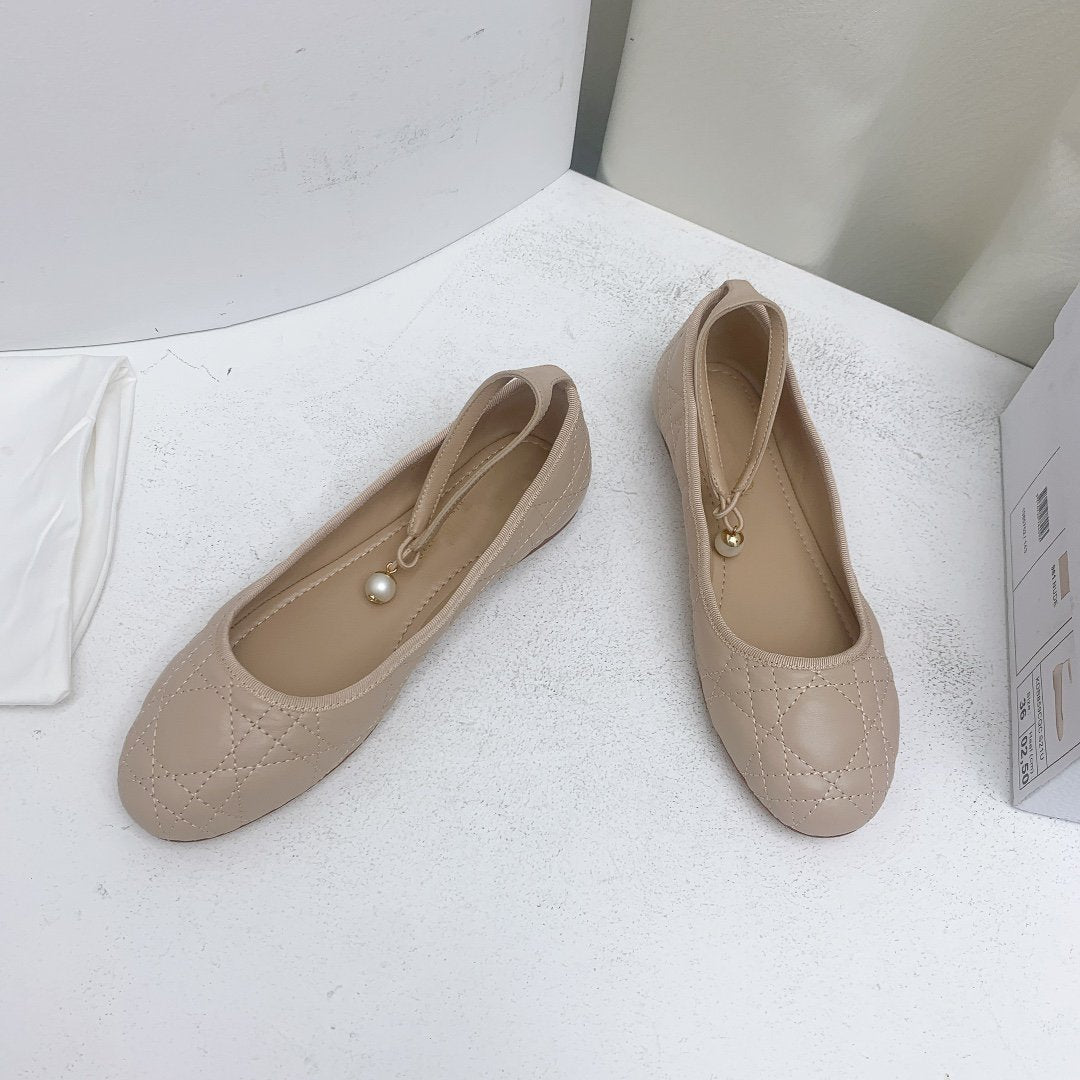 CD BALLET FLAT BEIGE MOP