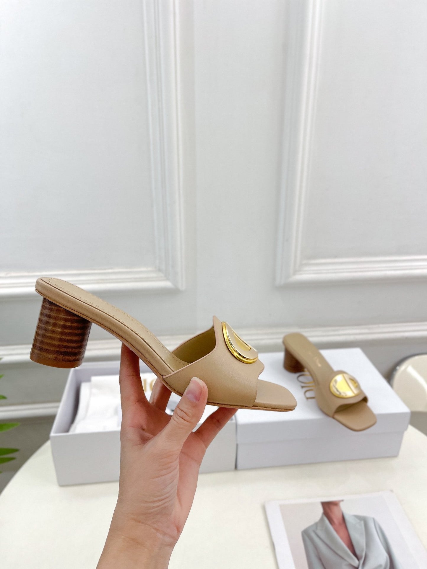 CD FOREVER HEELED 5CM BEIGE